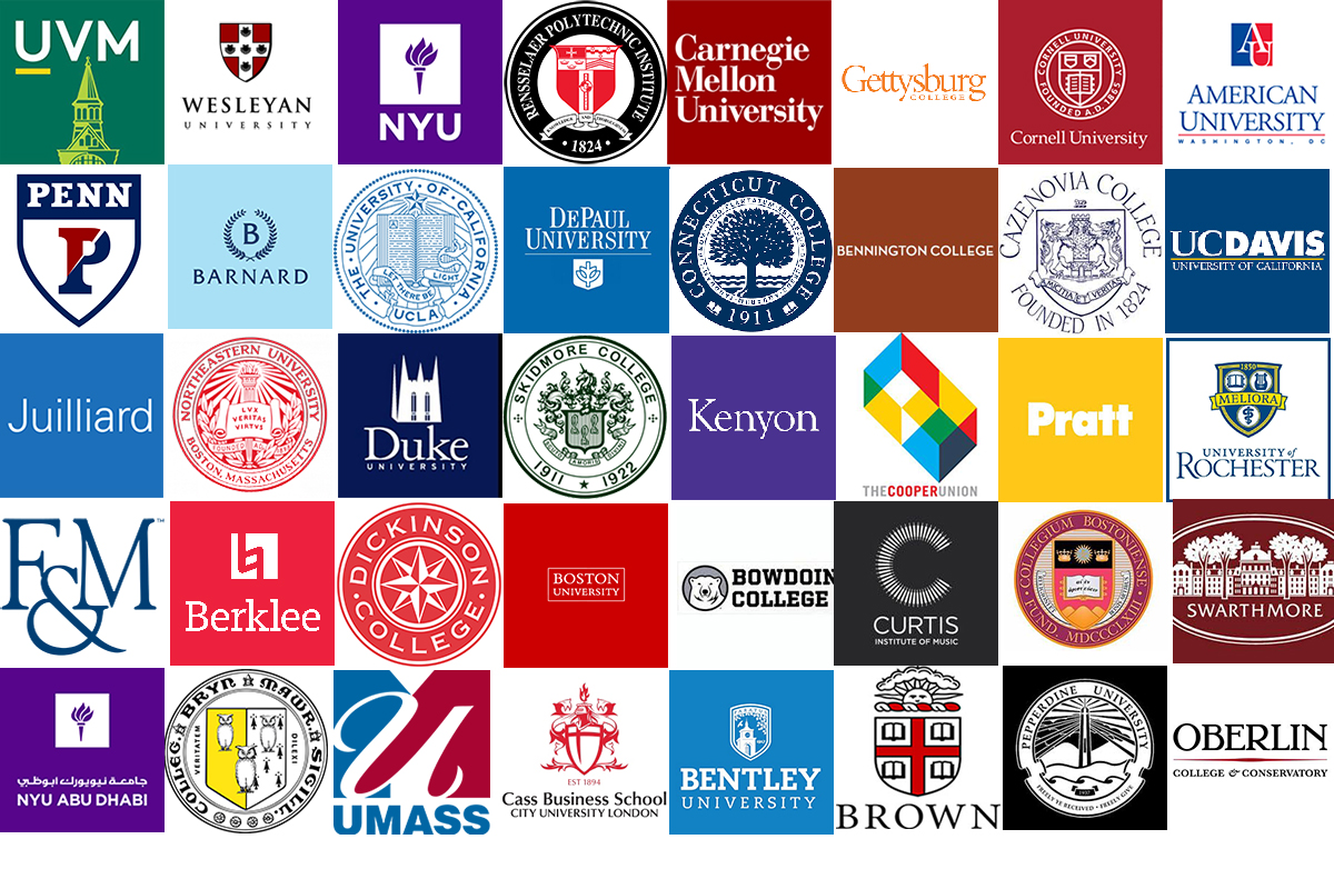 Collage of college logos